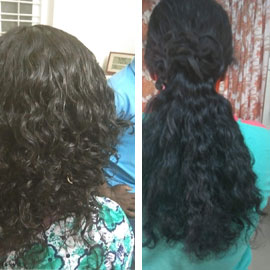 Client-provided before and after hair photograph 2
